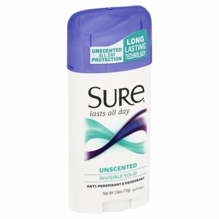 SHURE Sure Unscented Invisible Solid Anti-Perspirant Deodorant 724610